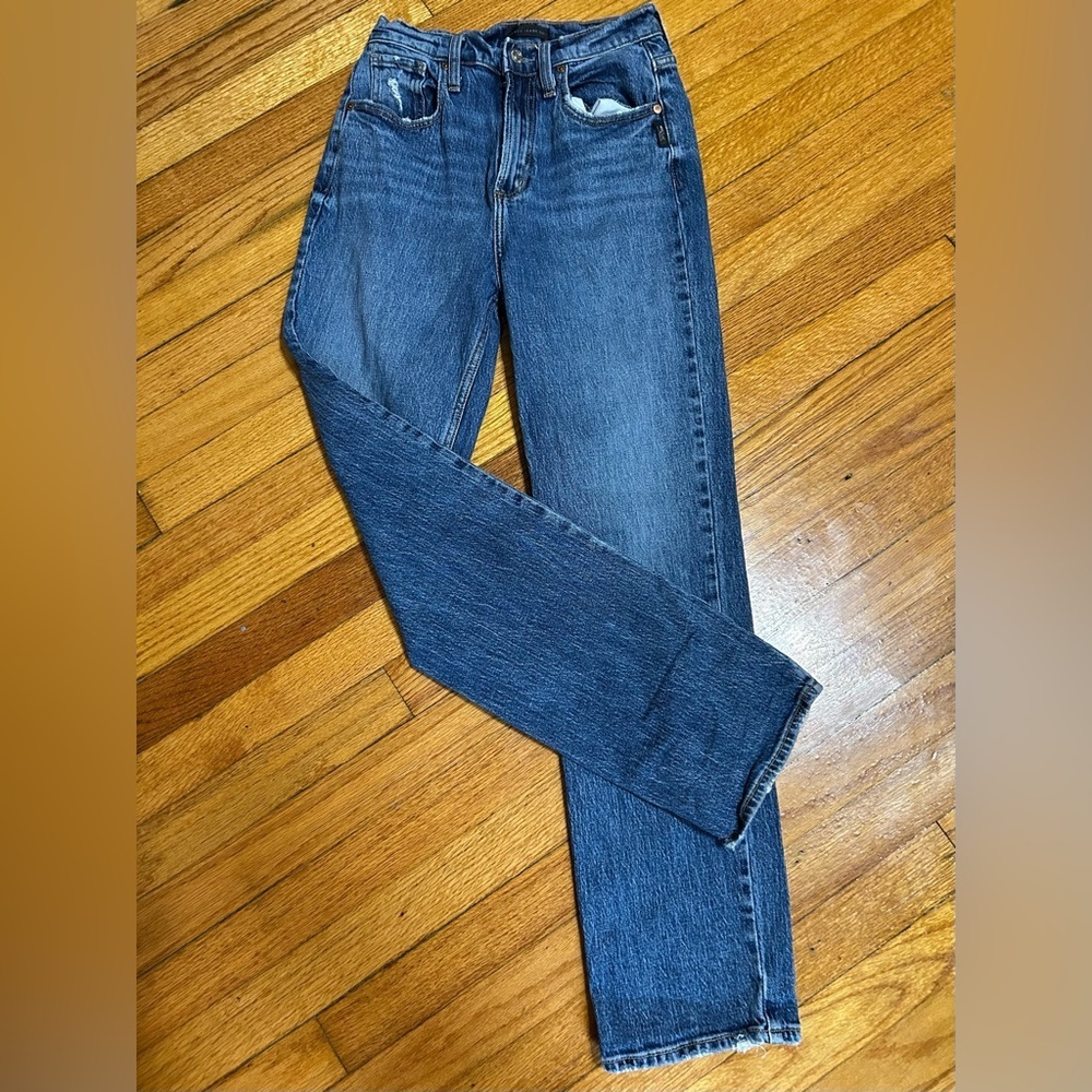 SILVER Highly Desirable High Rise Straight Leg Jeans Size 24 - Picture 3 of 11